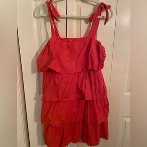 Boohoo orange layered dress